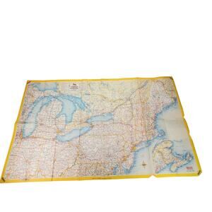 Sunoco Highway Map of Eastern North Eastern US 1962 Vtg Lithographed